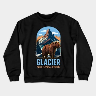 Glacier National Park Montana Grizzly Bear Crewneck Sweatshirt